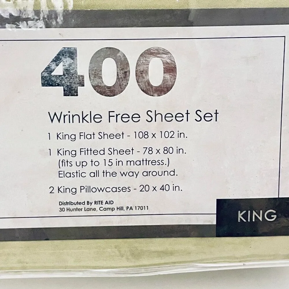 NWT At Home Gorgeous King Green Sage 4 Pc Soft Wrinkle Free microfiber Sheet Set